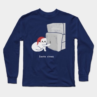 Santa claws (white caption) Long Sleeve T-Shirt